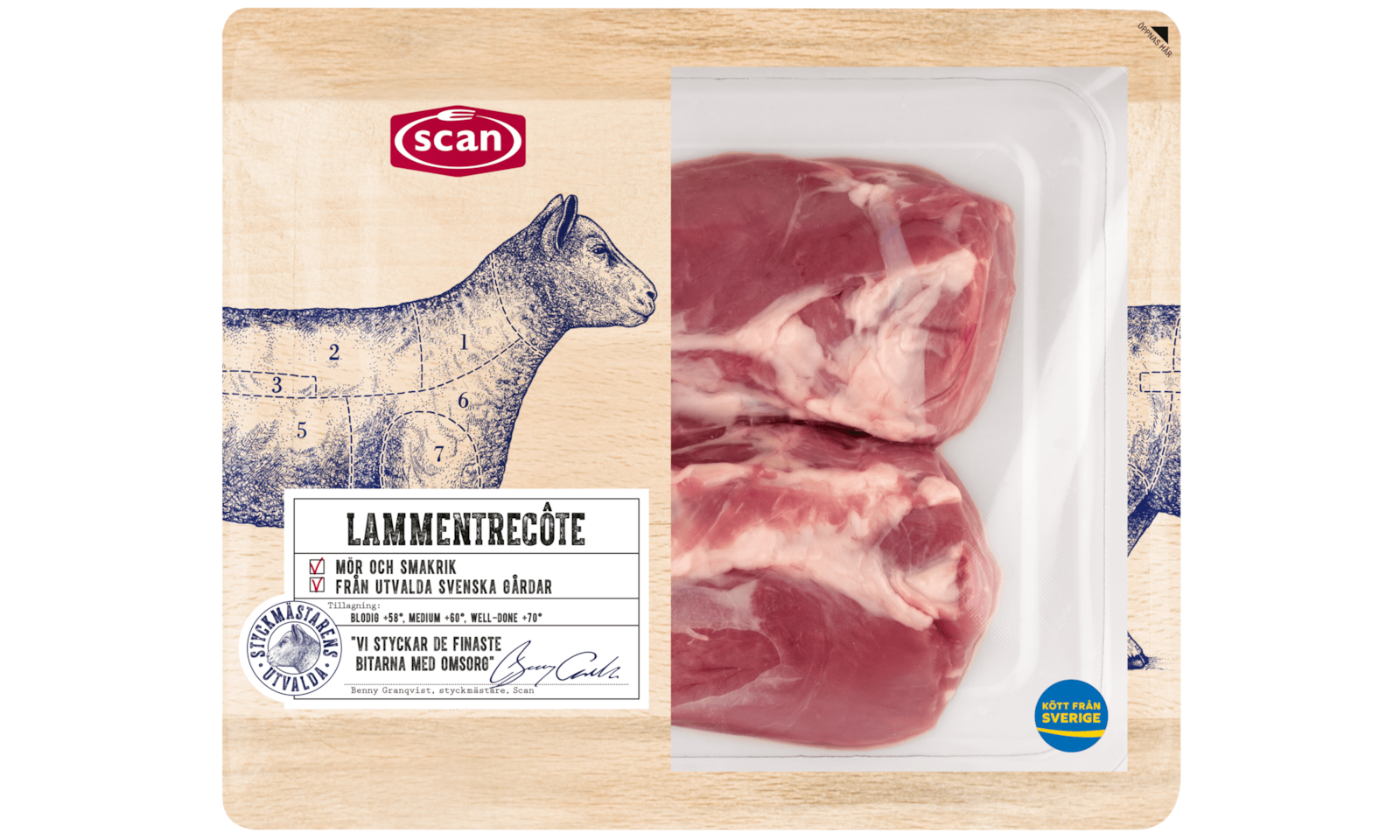 491535 Scan Styckmastarens Lamm Lammentrecote Ovan