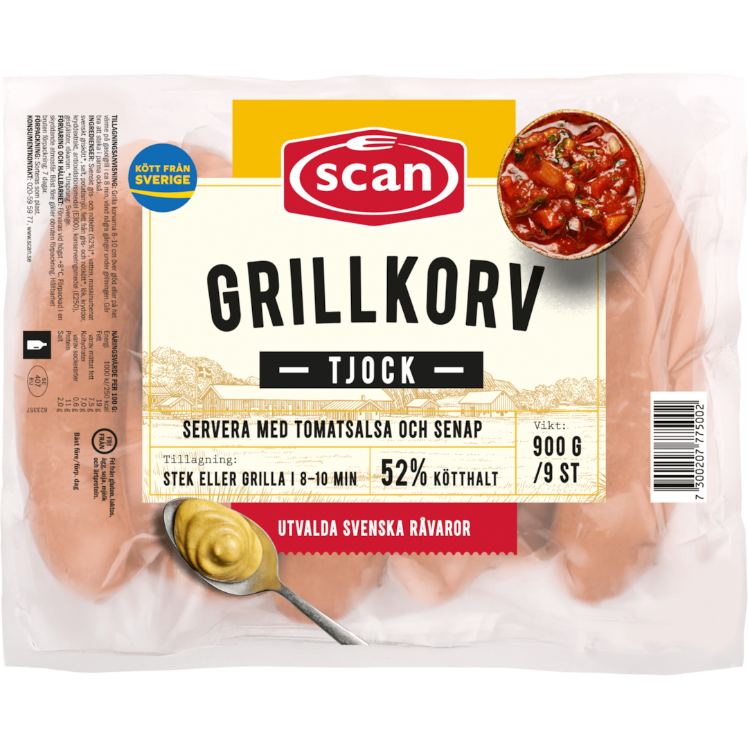 Tjock grillkorv 900g